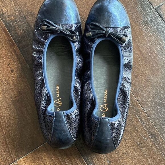 Giacomo Albiani ballet flats size shoes 8 womens navy blue leather comfort shoe - Picture 5 of 7